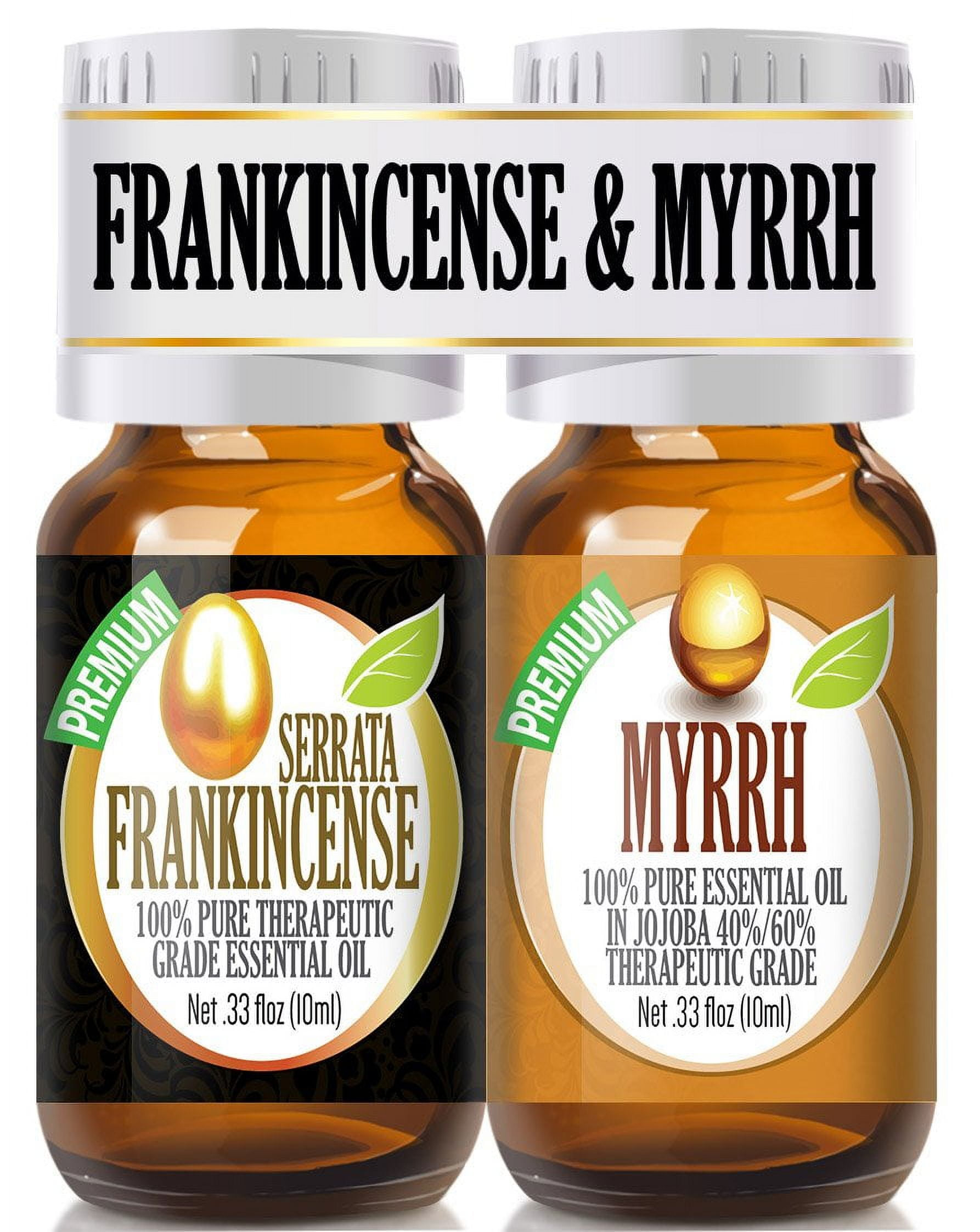 Frankincense and Myrrh Essential Oil Combo Pack 100 Pure, Best Therapeutic Grade Essential Oil - 2/10ml