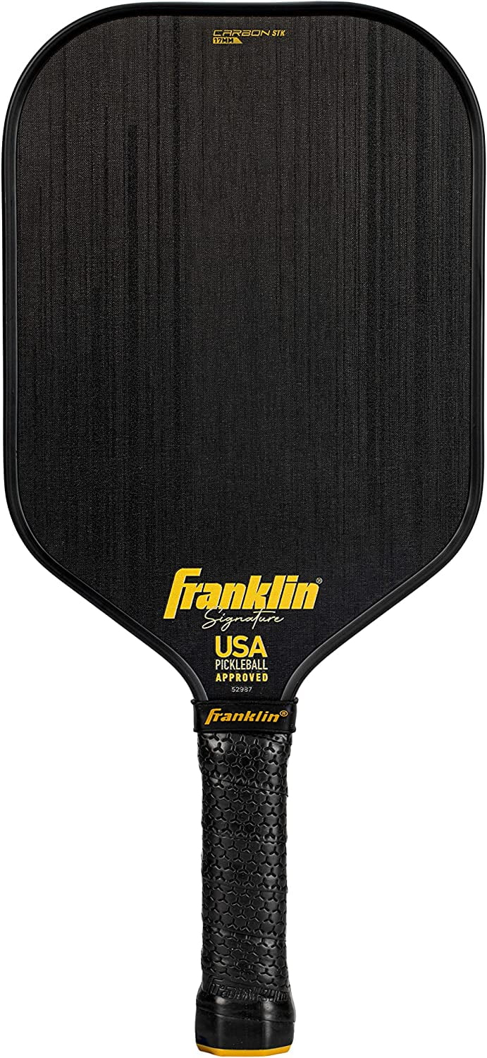 Franklin Sports Pro Pickleball Paddles - Signature Series STK Carbon Fiber Pickleball Paddle - USA Pickleball (USAPA) Approved Tournament Paddle - Polypropylene Core Pro Paddles - 14.5mm 16mm Cores 17mm