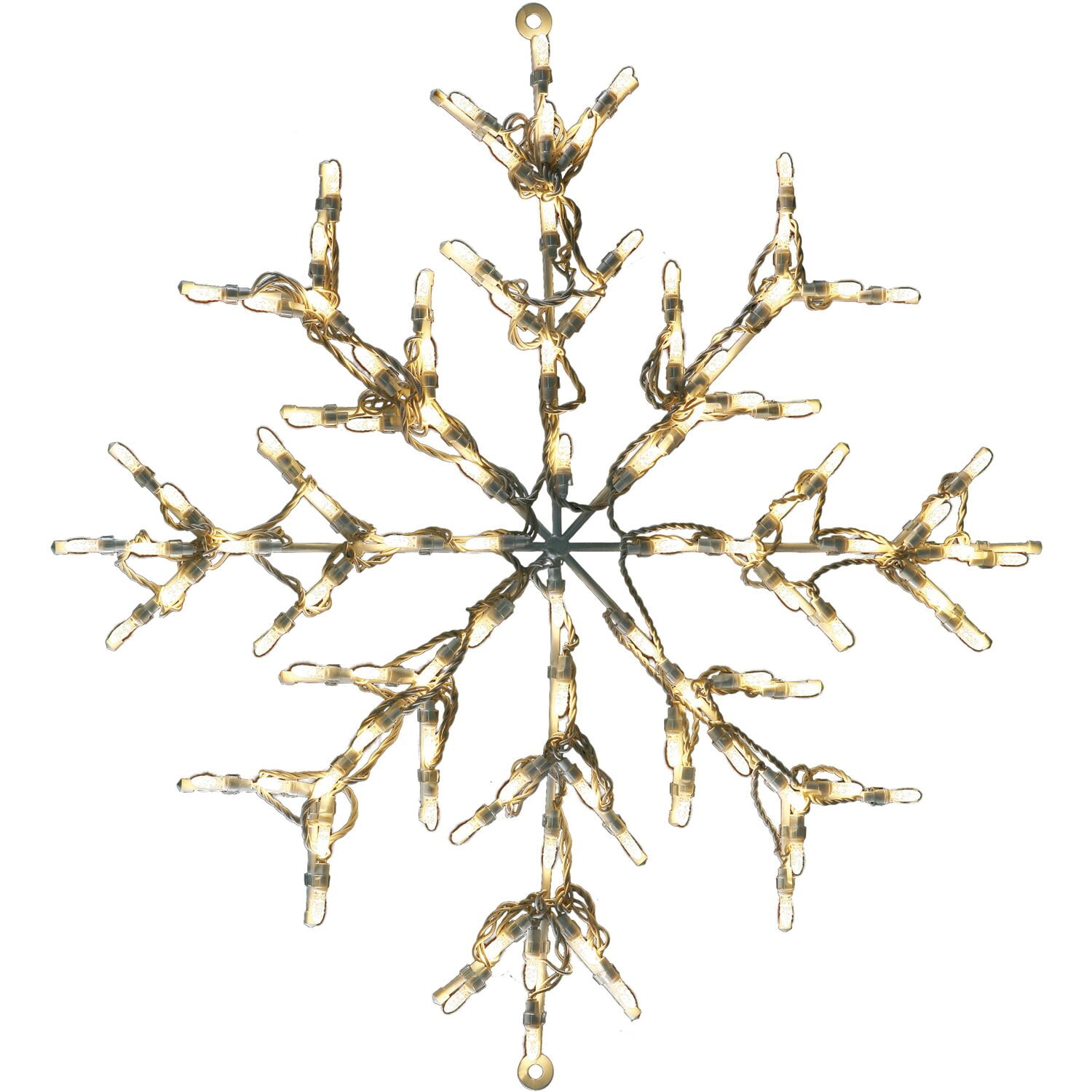 Fraser Hill Farm 30” LED Snowflake Light Decoration in Warm White for Indoor & Outdoor, FFCHLED030-STR0-WT