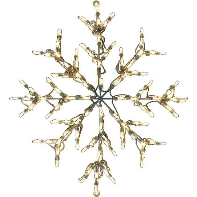 Fraser Hill Farm 30” LED Snowflake Light Decoration in Warm White for Indoor & Outdoor, FFCHLED030-STR0-WT