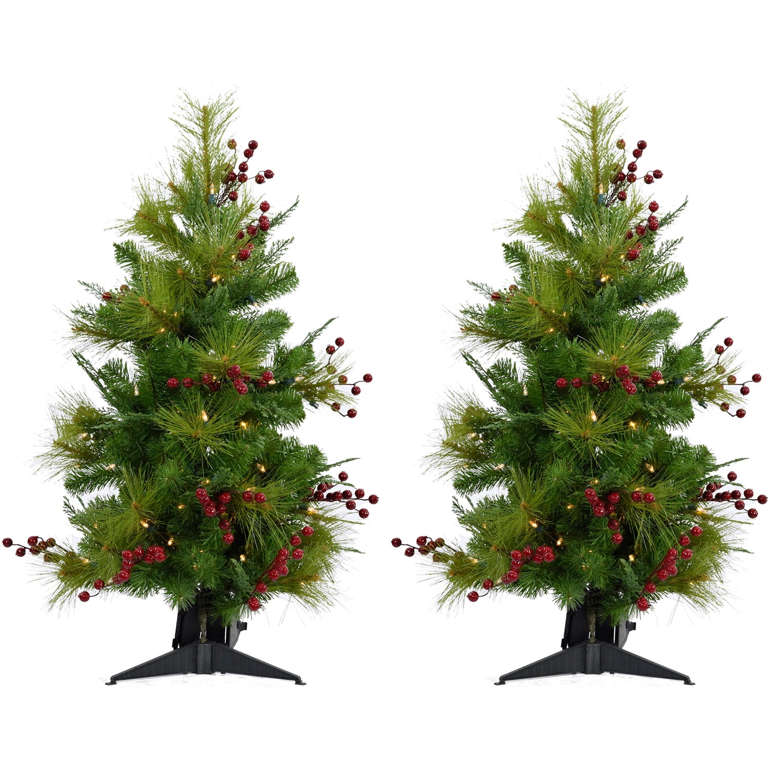 Homestead Newberry Pine 48'' Lighted Pine Christmas Tree (Set of 2)