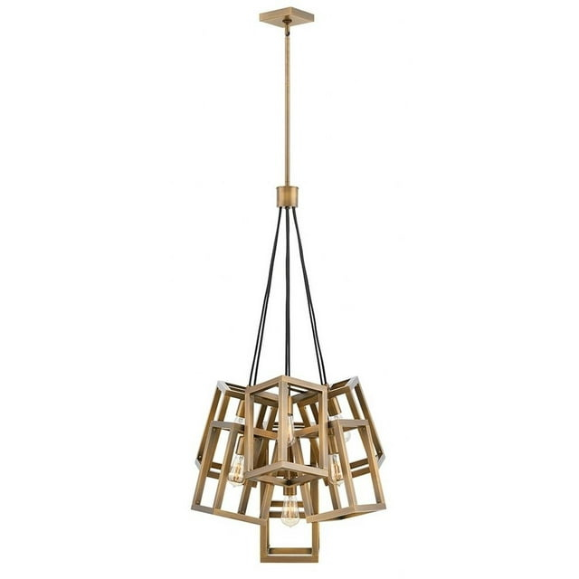 Fredrick Ramond Fr42448 Ensemble 7 Light 28" Wide Abstract Chandelier - Bronze