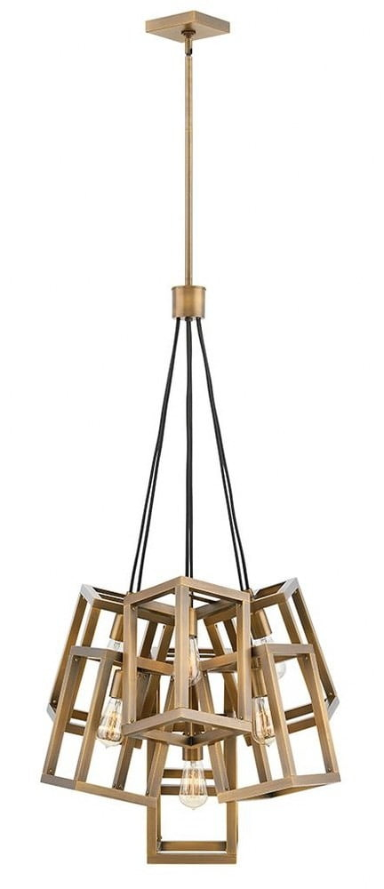 Fredrick Ramond Fr42448 Ensemble 7 Light 28" Wide Abstract Chandelier - Bronze