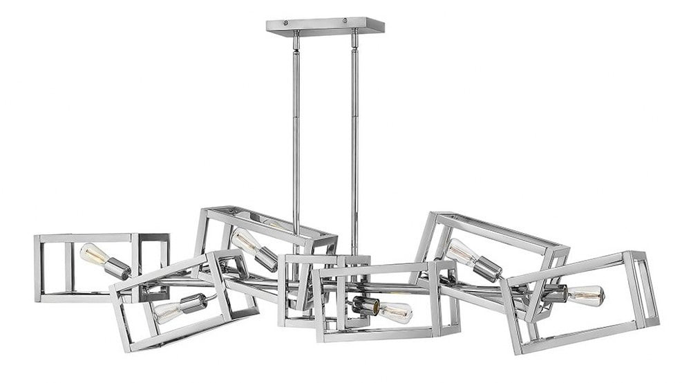 Ensemble Six Light Linear Geometric Square Chandelier