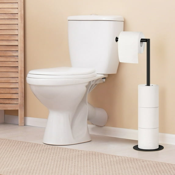 Free Standing Toilet Paper Holder for Bathroom Metal Base