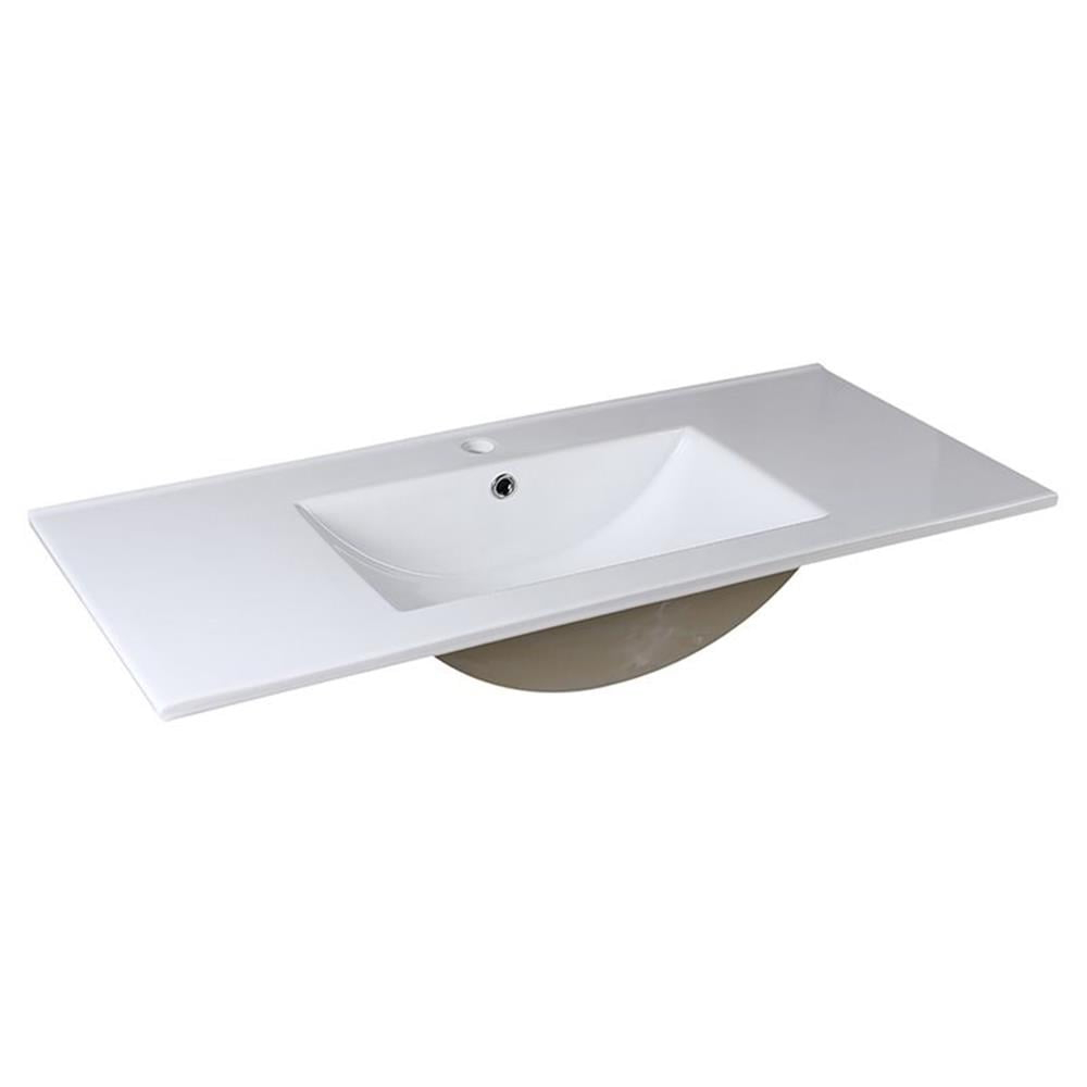 Fresca Allier 18.25'' White Ceramic Rectangular Bathroom Sink with Overflow