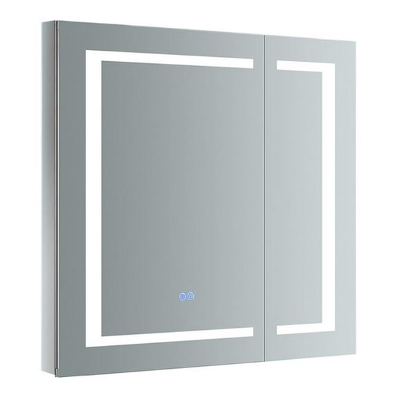 Fresca Spazio 30x30" LED Lighting Aluminum Bathroom Medicine Cabinet in Mirrored