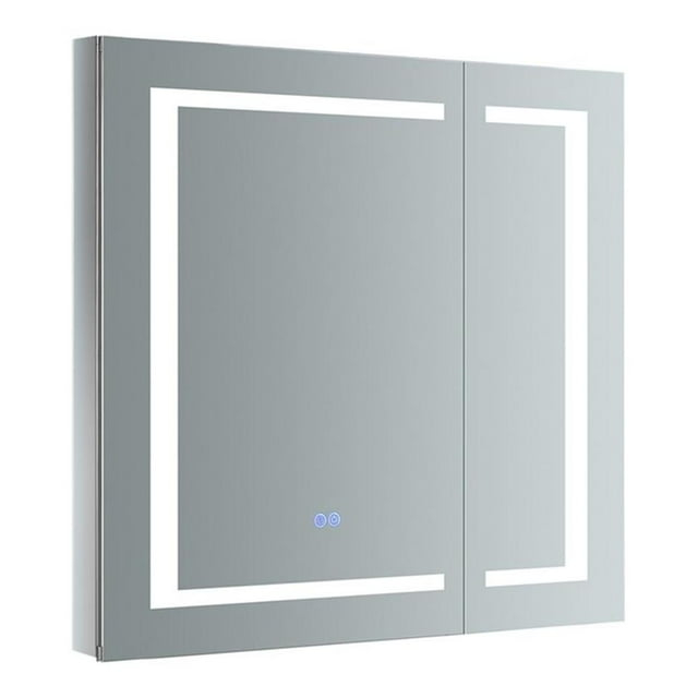 Fresca Spazio 30x30" LED Lighting Aluminum Bathroom Medicine Cabinet in Mirrored