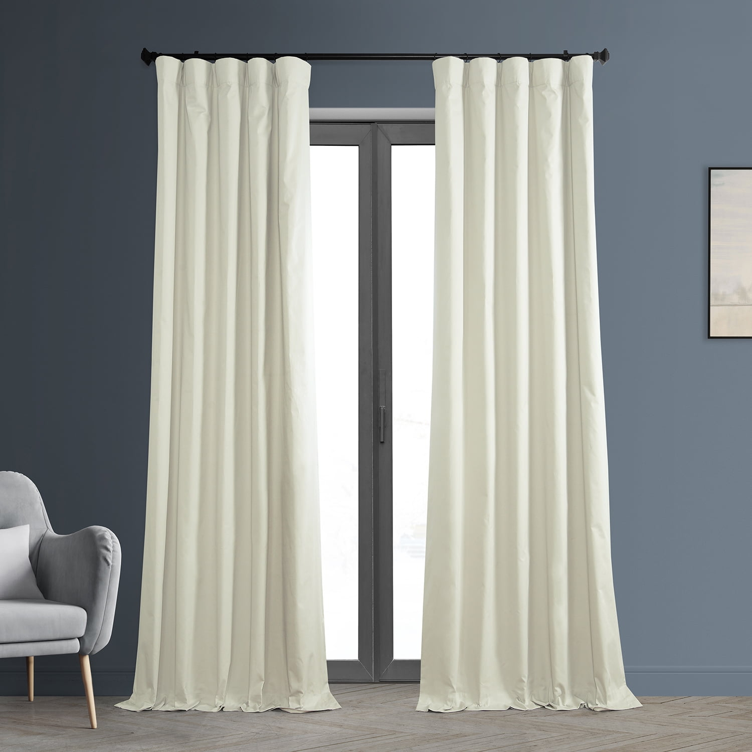 Fresh Popcorn Solid Cotton Blackout Curtain (1 Panel), Fresh Popcorn, 50W X 84L