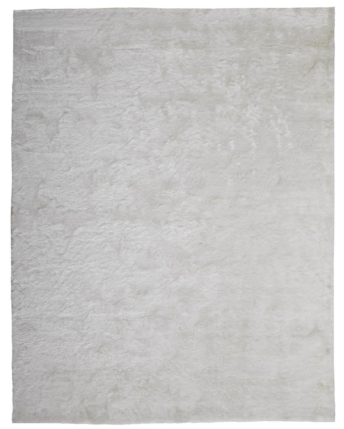 Freya Plush Shag Area Rug with Metallic Sheen, Bright White, 7ft-6in x 9ft-6in