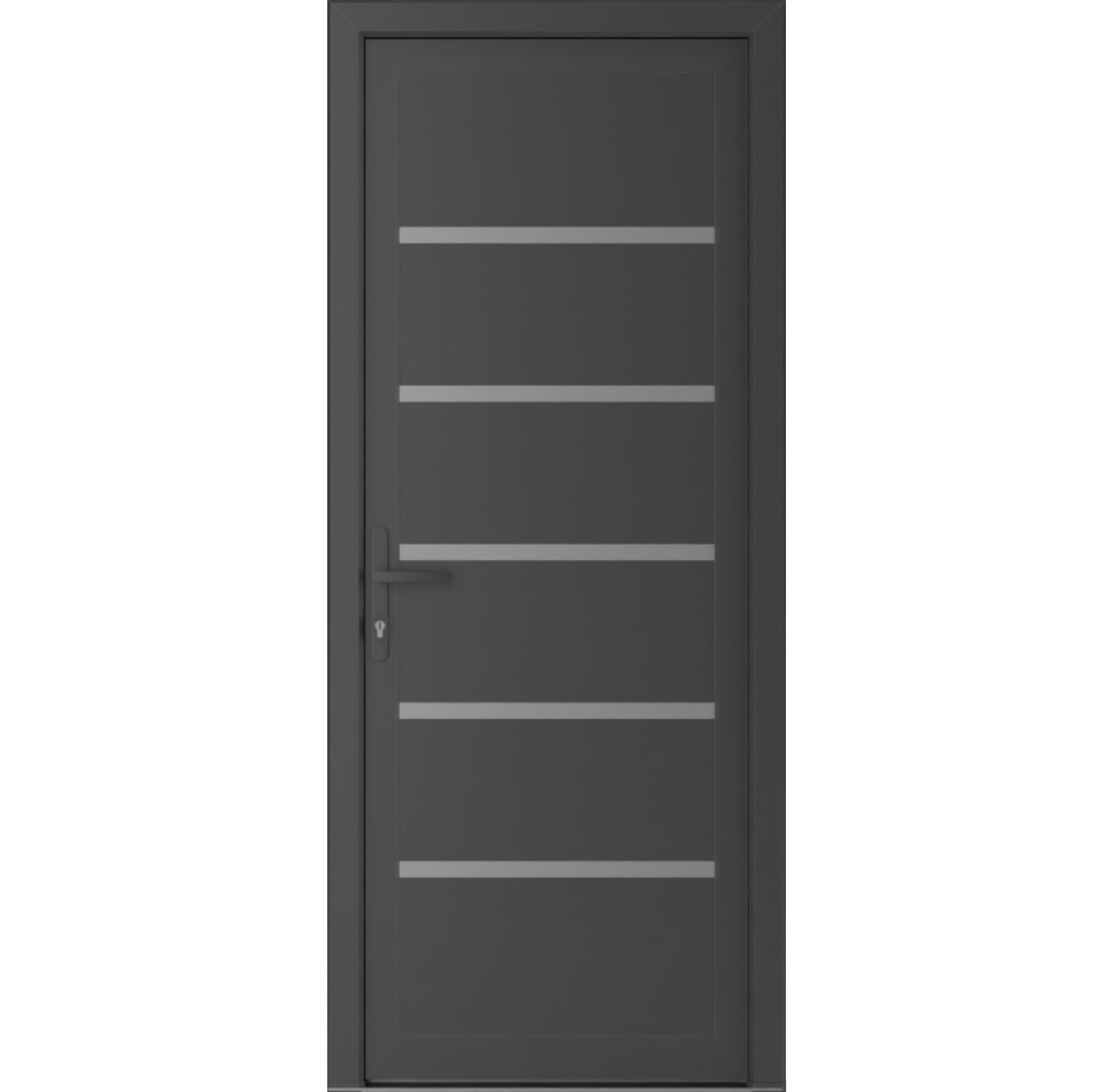 Front Exterior Prehung Metal-Plastic Door | Manux 8415 Antracite Grey | Office Commercial and Residential Doors Entrance Patio Garage W30x80 Right-hand