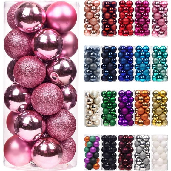 Fuebueo 24Pcs Christmas Balls Ornaments Shatterproof Hanging Ball for Holiday Wedding Party