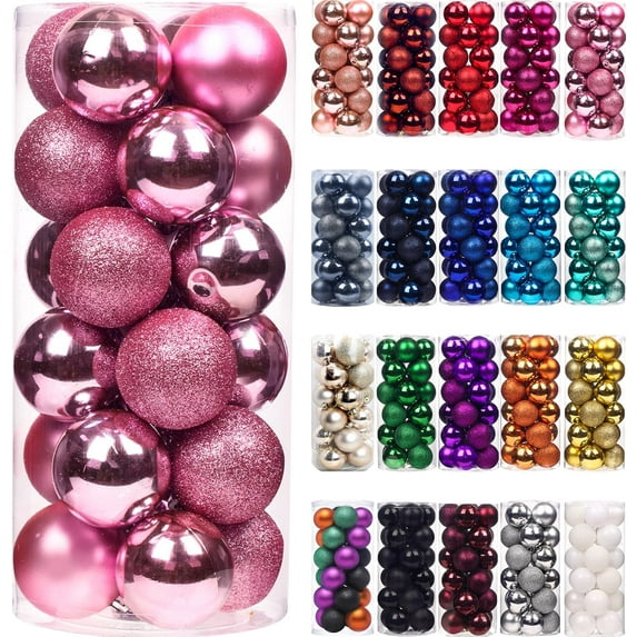 Fuebueo Clearance! 24Pcs Christmas Balls Ornaments for Xmas Christmas Tree (1.2"-3.1CM)