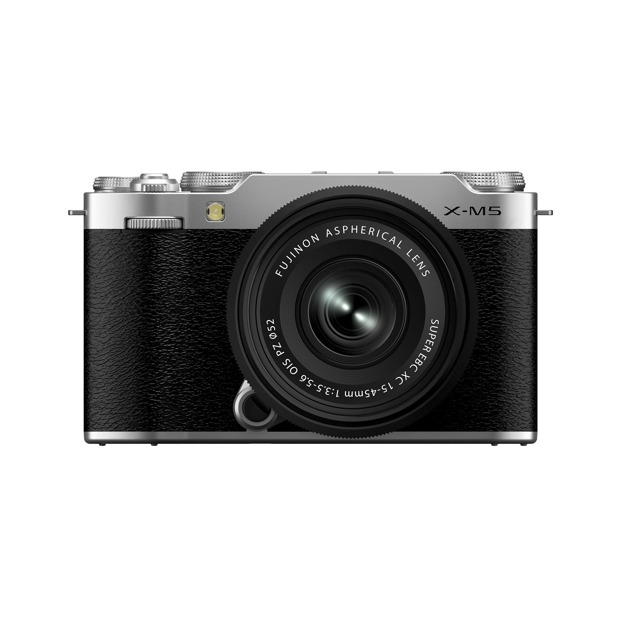 Fujifilm X-M5 Mirrorless Camera Body with XC 15-45mm F3.5-5.6 OIS PZ Lens (Silver)