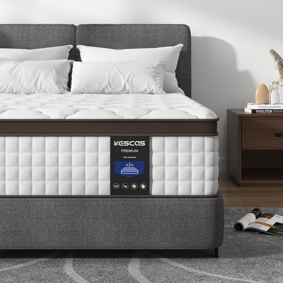 Full Size Mattress, Serweet 10 Inch Hybrid Memory Foam Full Mattress in a Box, Medium Firm Mattress for Cooler Sleep Supportive & Pressure Relief, Made in North America