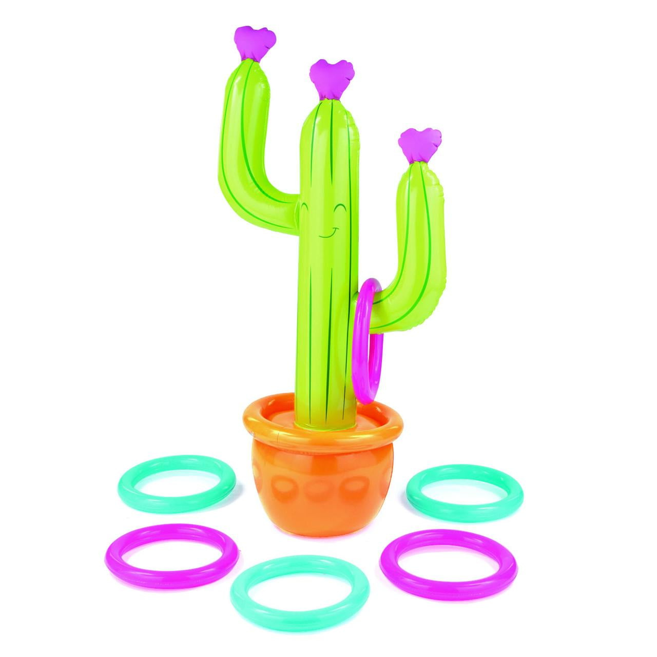 Fun Express Cactus Inflate Ring Toss Game - 7 Pieces