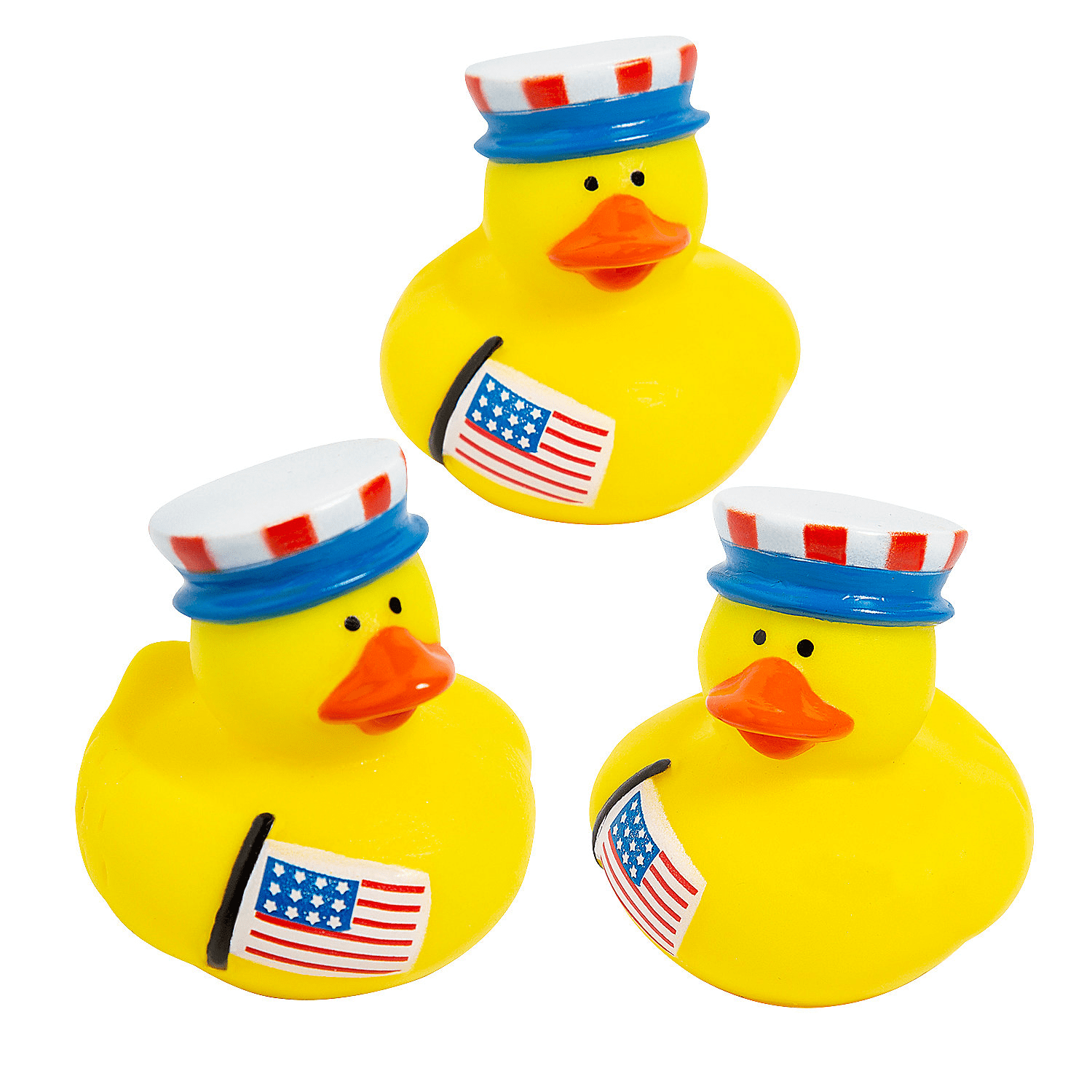 Fun Express Multi-color Patriotic Rubber Ducky, 12 Pieces Party Favors