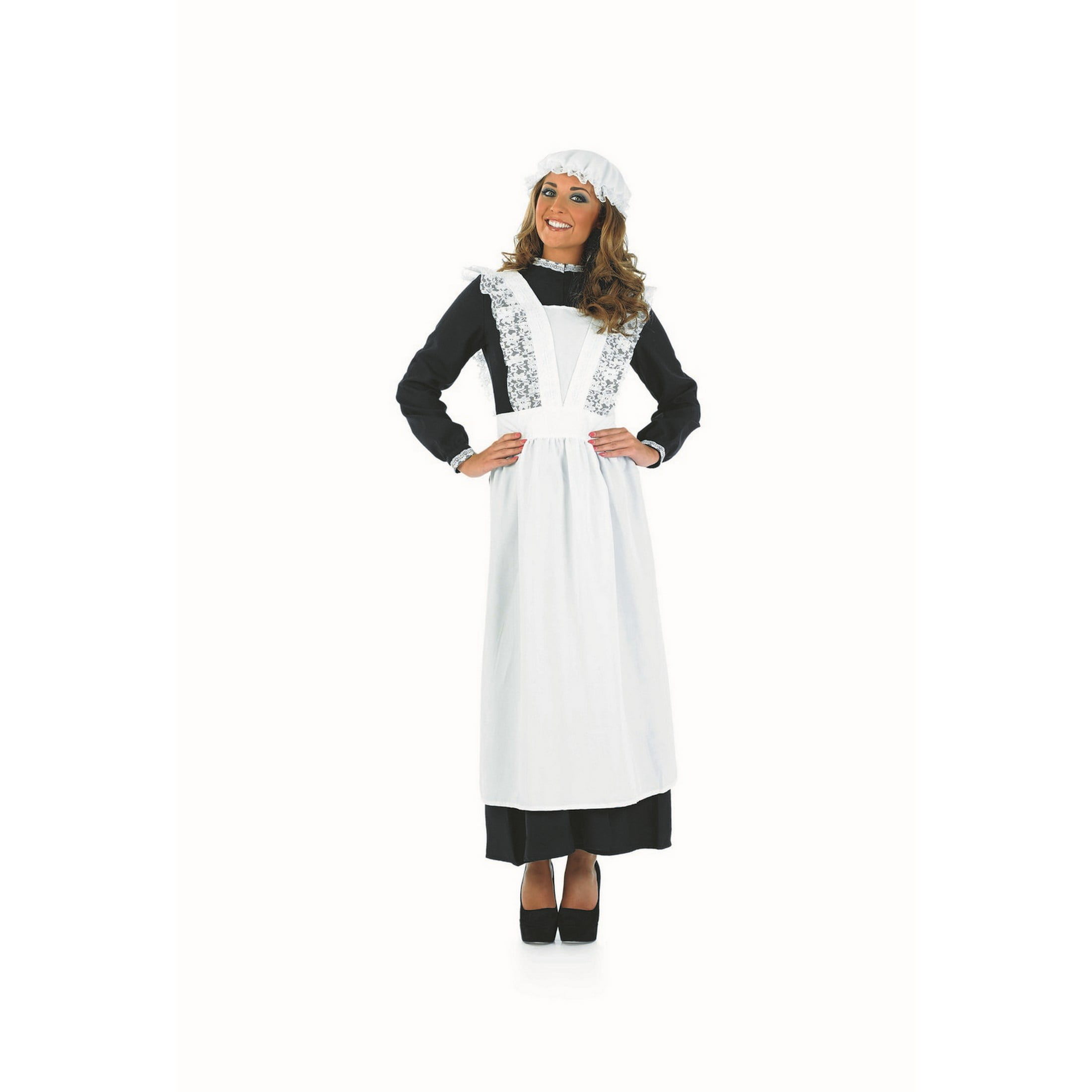 Fun Shack Womens Victorian Maid Costume Ladies Florence Nightingale Fancy Dress Halloween Black XL