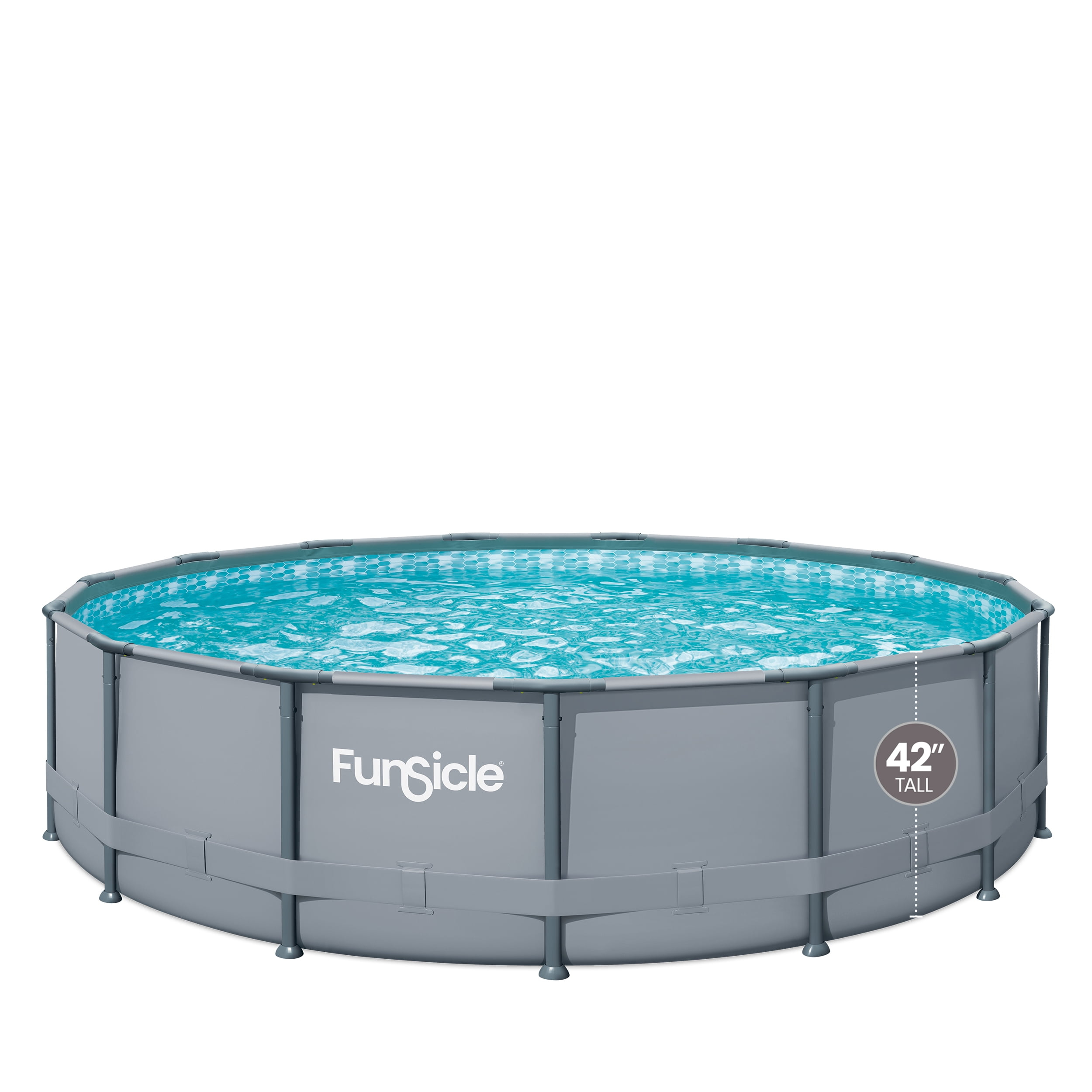 Funsicle 15ft Oasis Round Above Ground Metal Frame Swimming Pool, Includes SkimmerPlus Pump, Age 6 & up Including Pool Games