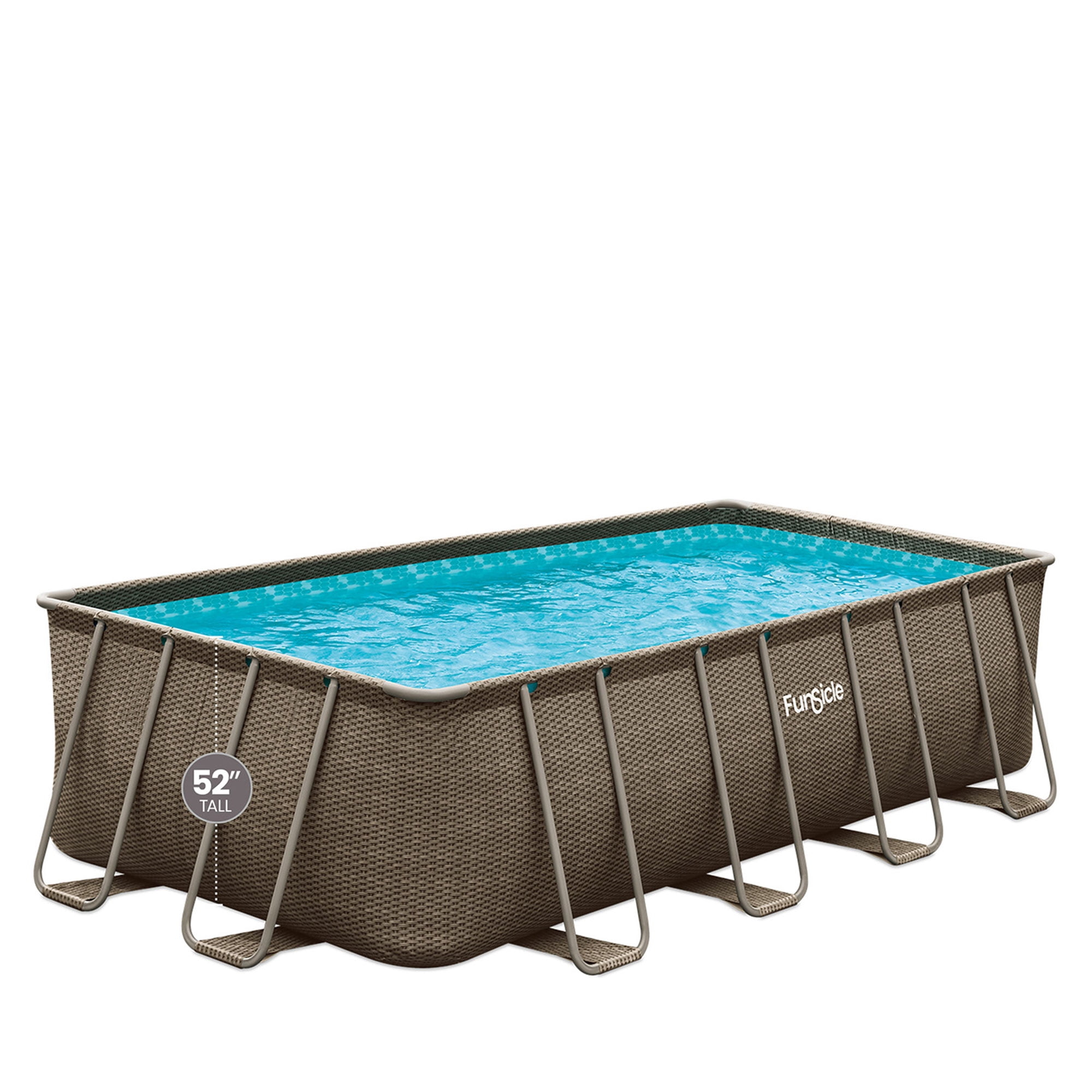 Funsicle 18' x 52" Oasis Rectangular Above Ground Swimming Pool, Brown