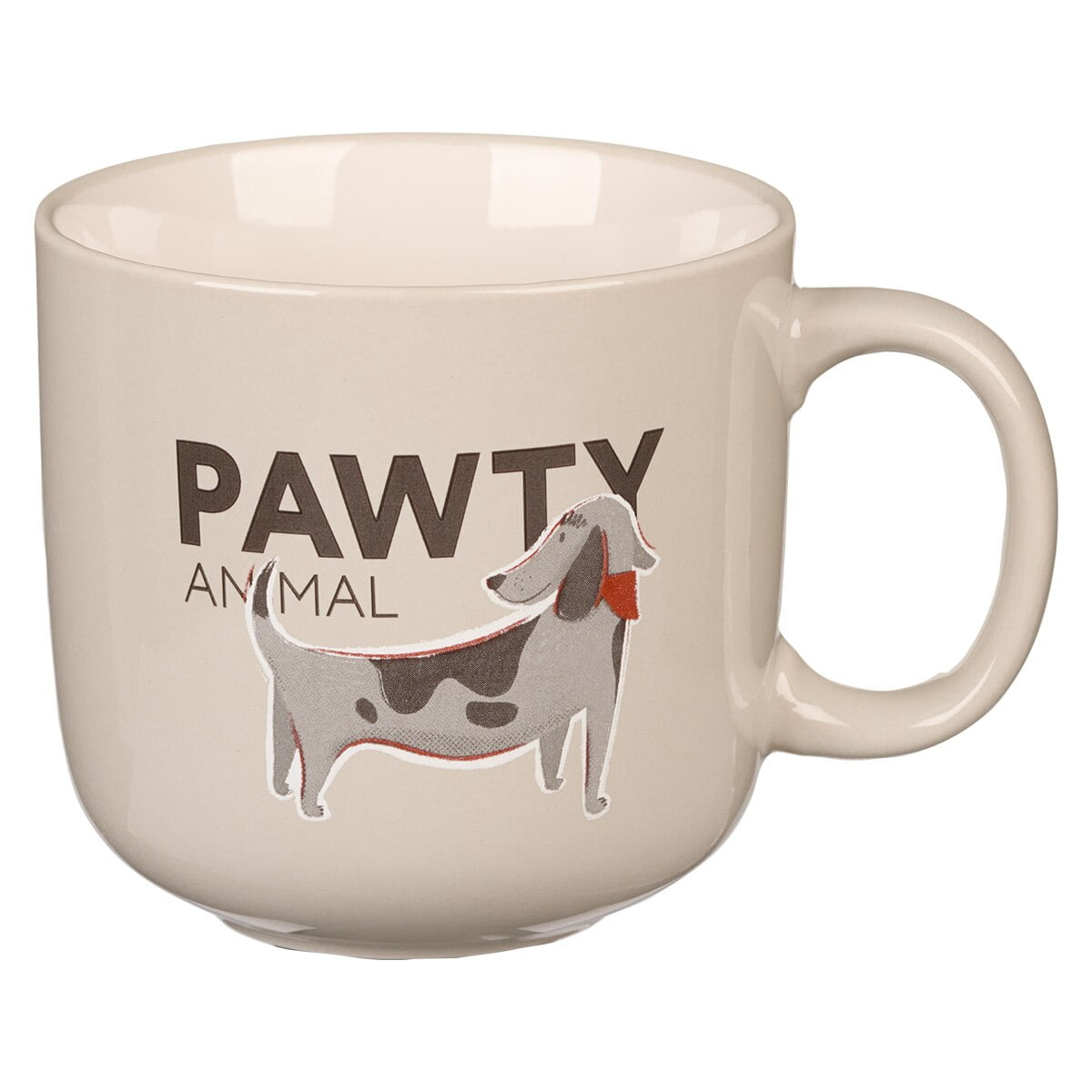 The Fur Side Dog Mom Gift Coffee Mug, Pawty Animal Fun Coffee Cup Gift for Dog Lovers, Hound/Beagle Owners, Microwave Dishwasher Safe, Gray Ceramic, 14oz
