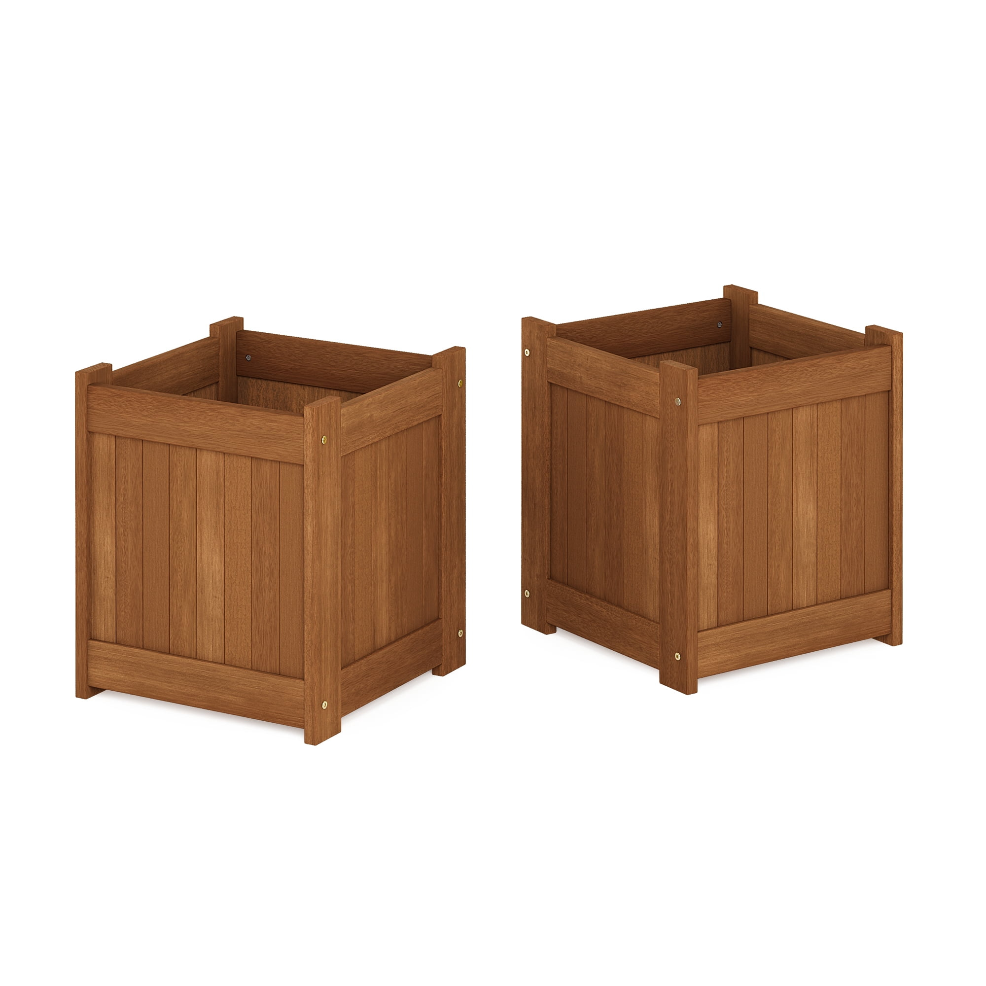 Furinno 15" x 15" x 18" Brown Wood Planter Boxes (2 Pack)