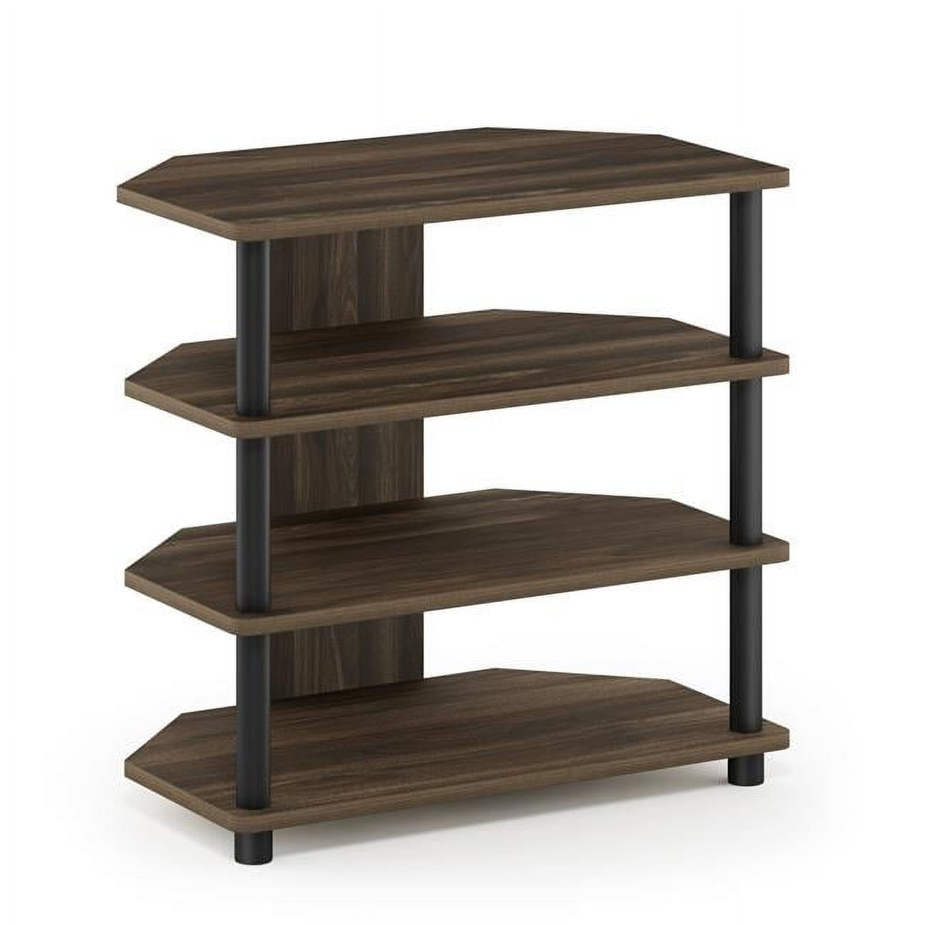 Furinno 2-17017 Turn-N-Tube Tall End Table with Bin, French Oak Grey/Black/Black, Set of 2