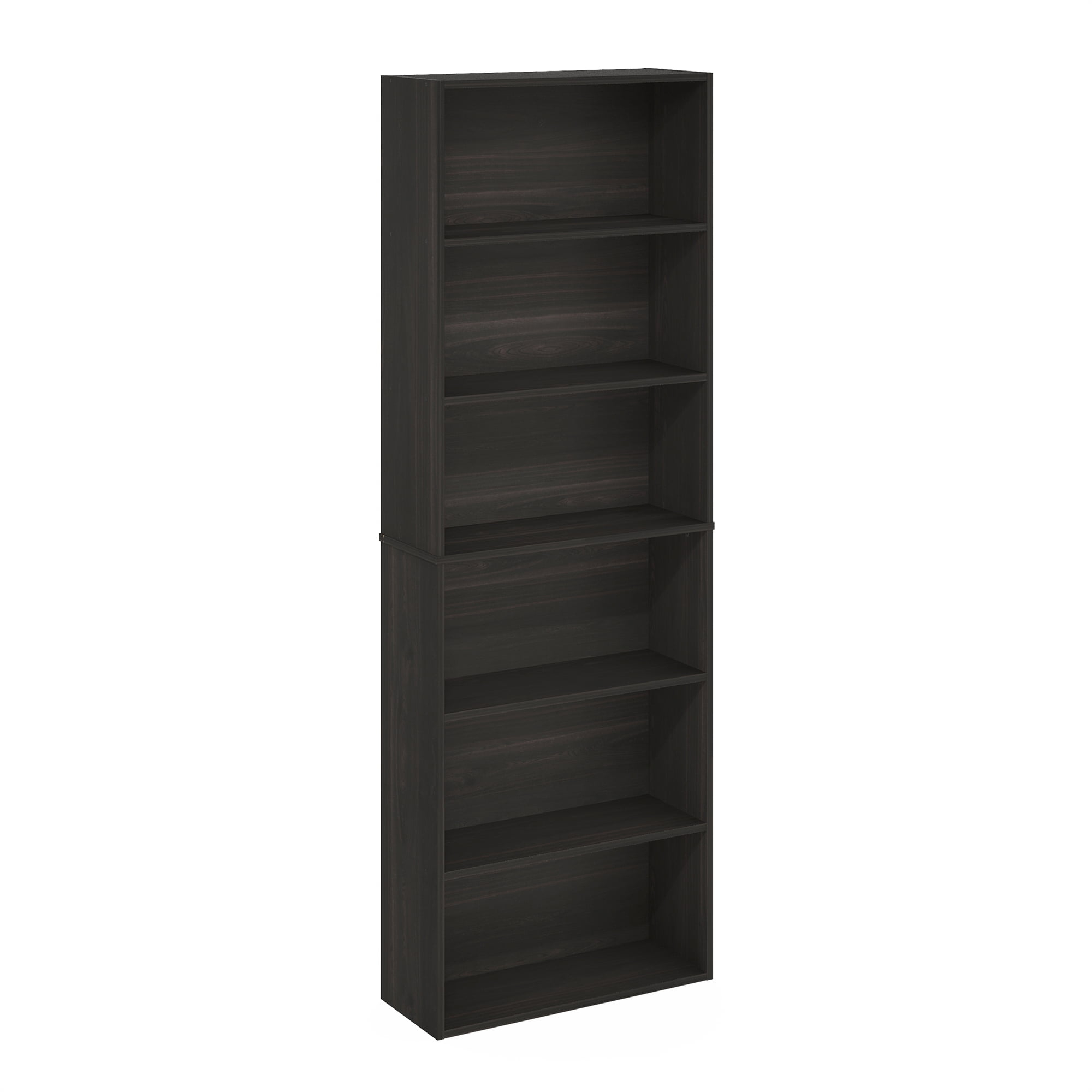 Jaya Standing 6-Tier Open Storage Bookcase, Espresso