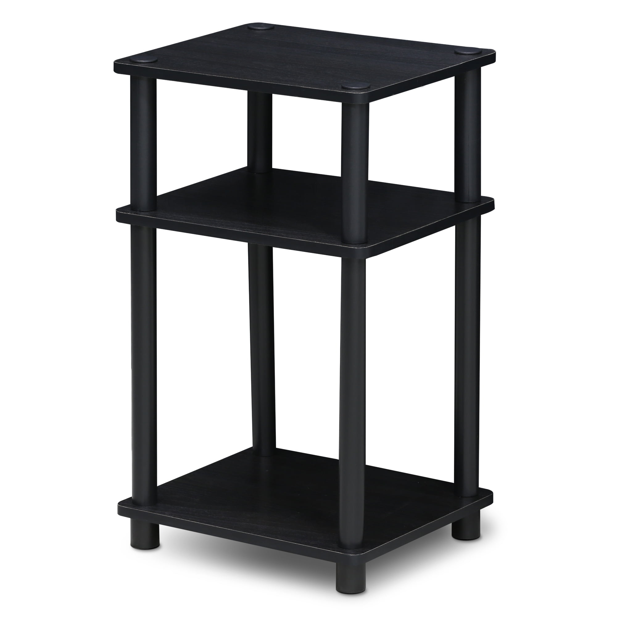11087AM-BK 11087 Just 3-Tier No Tools Tube End Table, Americano & Black - 13.4 x 11.5 x 22.8 in.