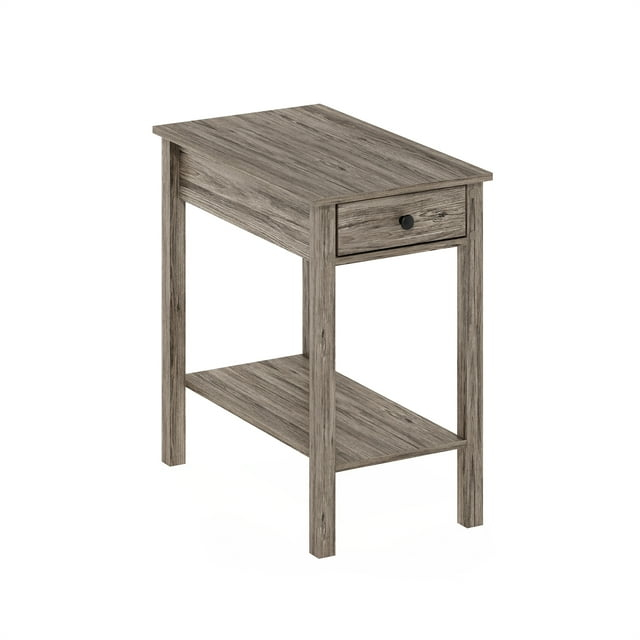 Furinno Montale Rectangular Side Table with Drawer, Rustic Oak