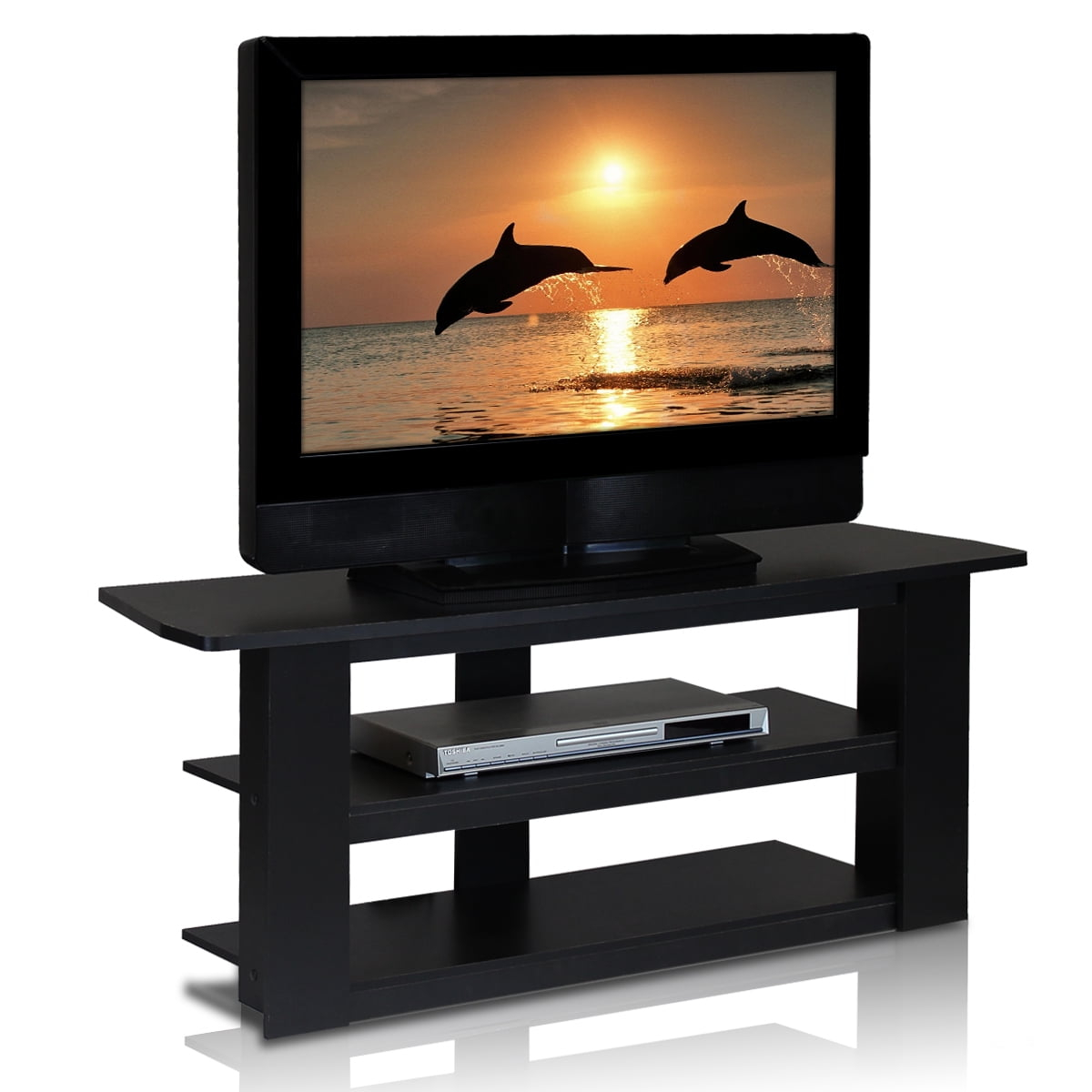 Furinno Parsons 42" Black Entertainment Center