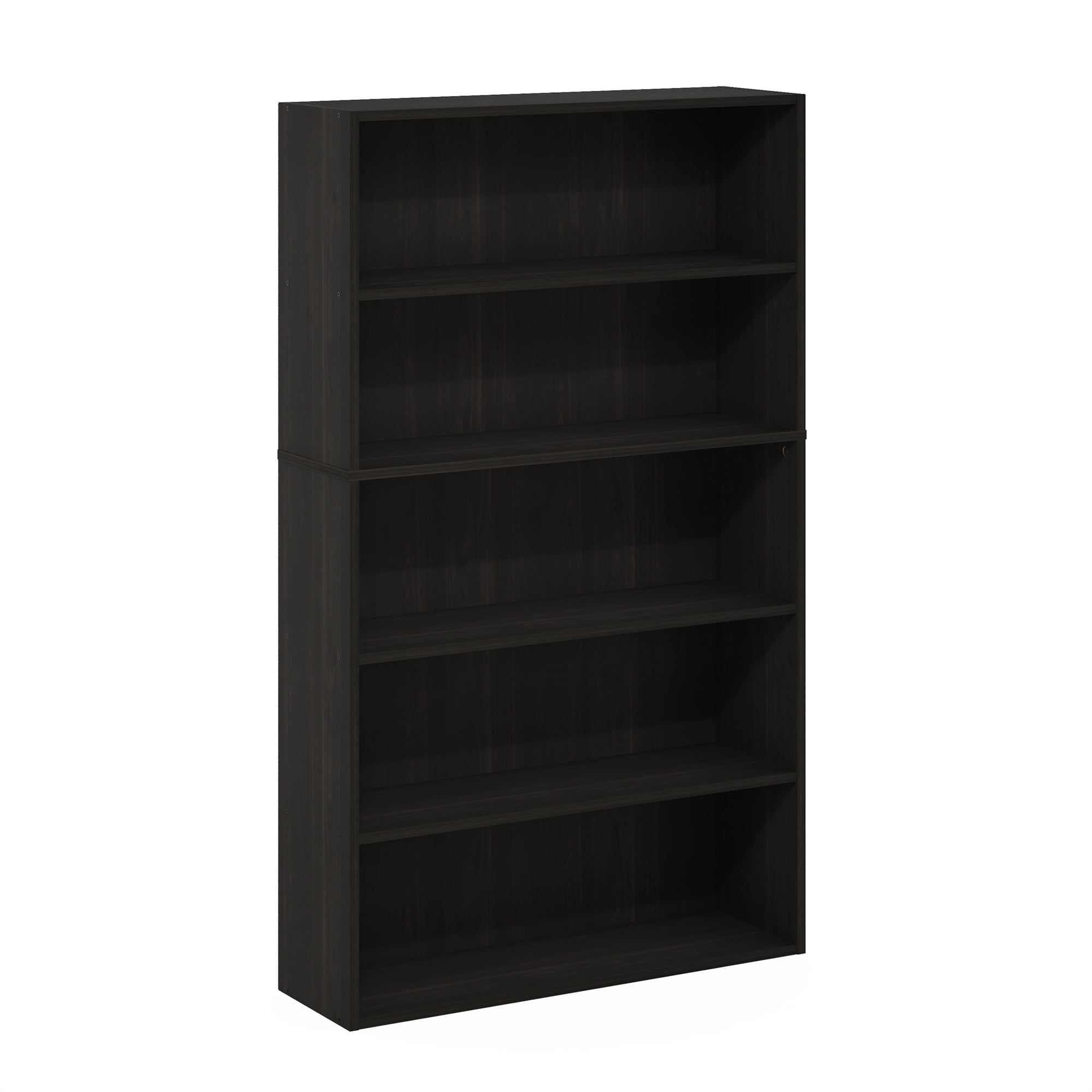 Furinno Pasir 5-Tier Open Shelf Bookcase, Bookshelf, 31.5 Inch Wide, Espresso