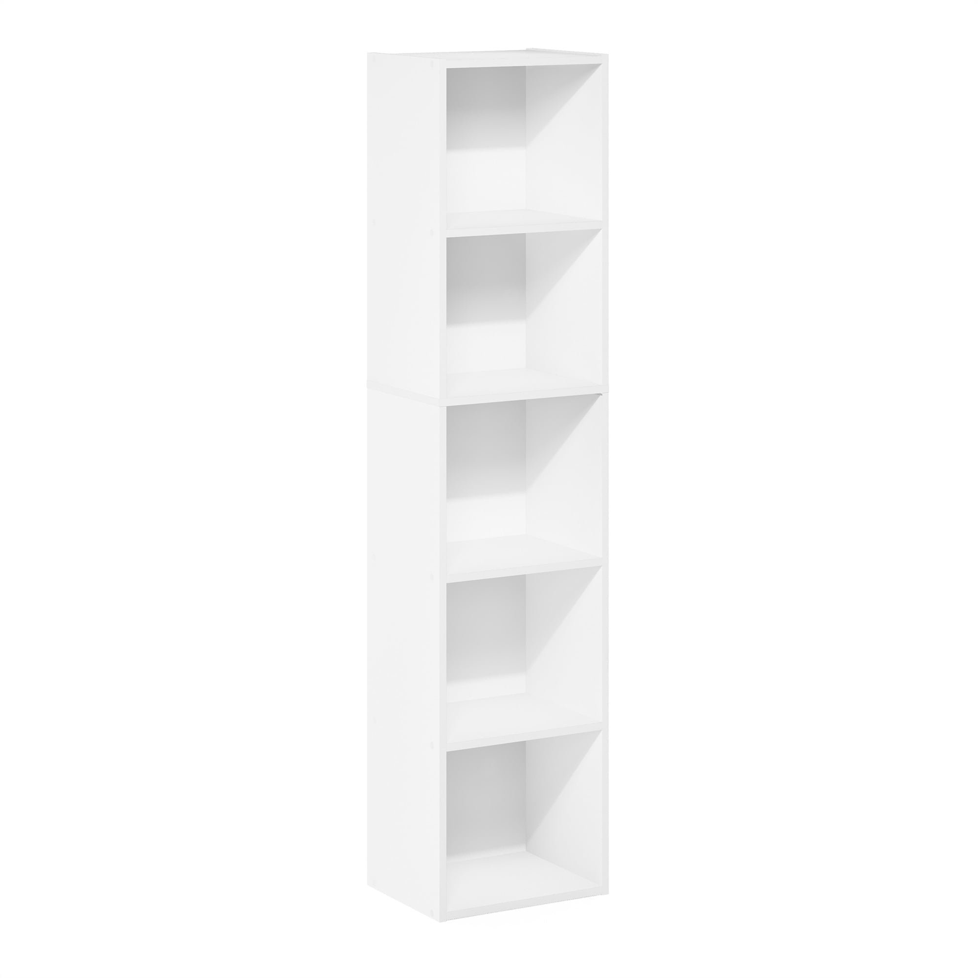 Furinno Pasir 5-Tier Open Shelf Bookcase, White