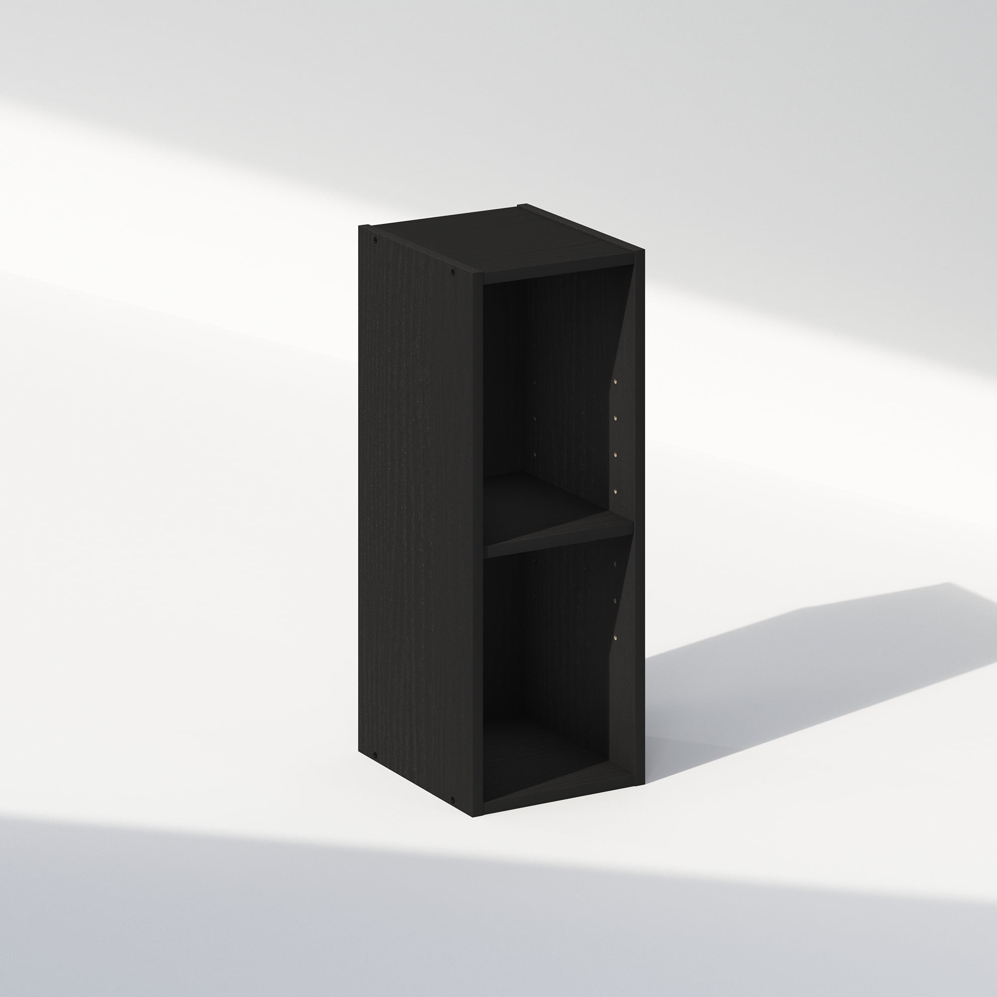 Furinno Reed 2-Tier Multipurpose Clothing & Closet Storage Organizer Shelf, 8-Inch Width, Blackwood