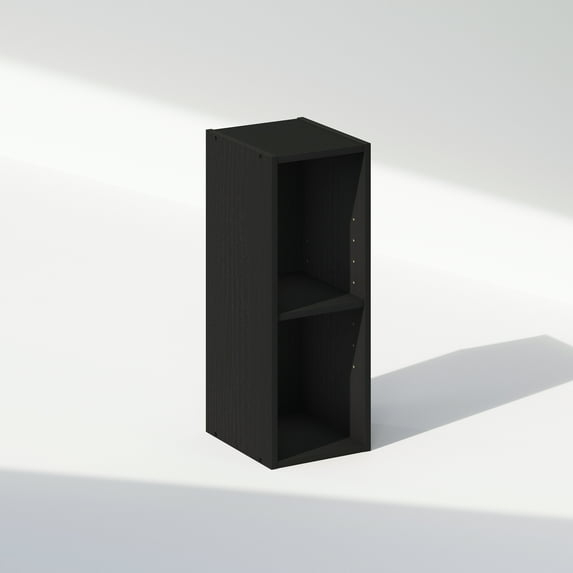 Furinno Reed 2-Tier Multipurpose Clothing & Closet Storage Organizer Shelf, 8-Inch Width, Blackwood