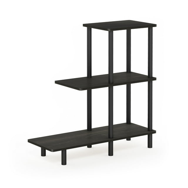 18127EX-BK Turn-N-Tube 3-Tier Sofa Side Table, Espresso & Black - 31.5 x 25.63 x 11.61 in.