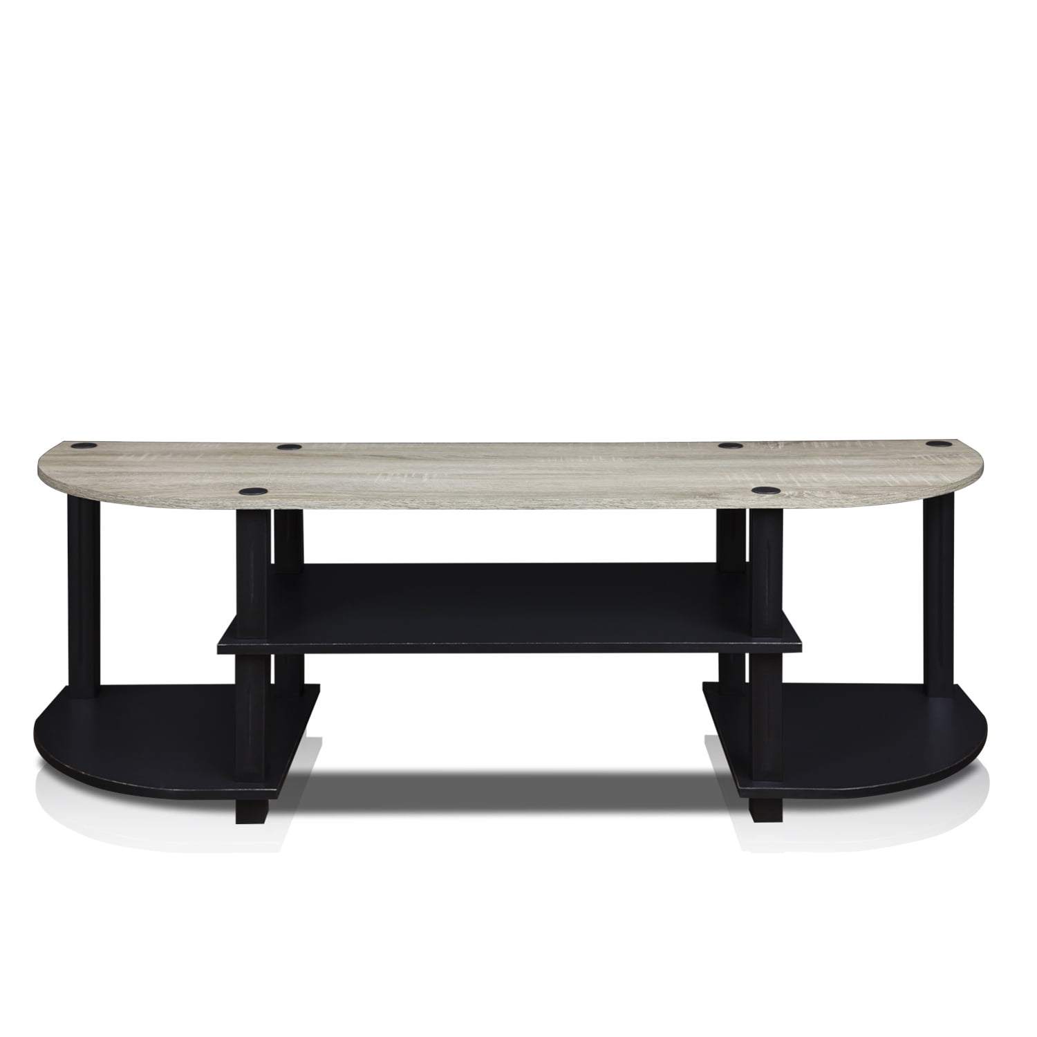 Turn-S-Tube Wide TV Entertainment Center, Oak Grey/Black