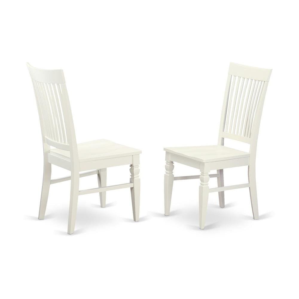 Weston Dining Chair with Wood Seat in Linen White Finish Pack of 2