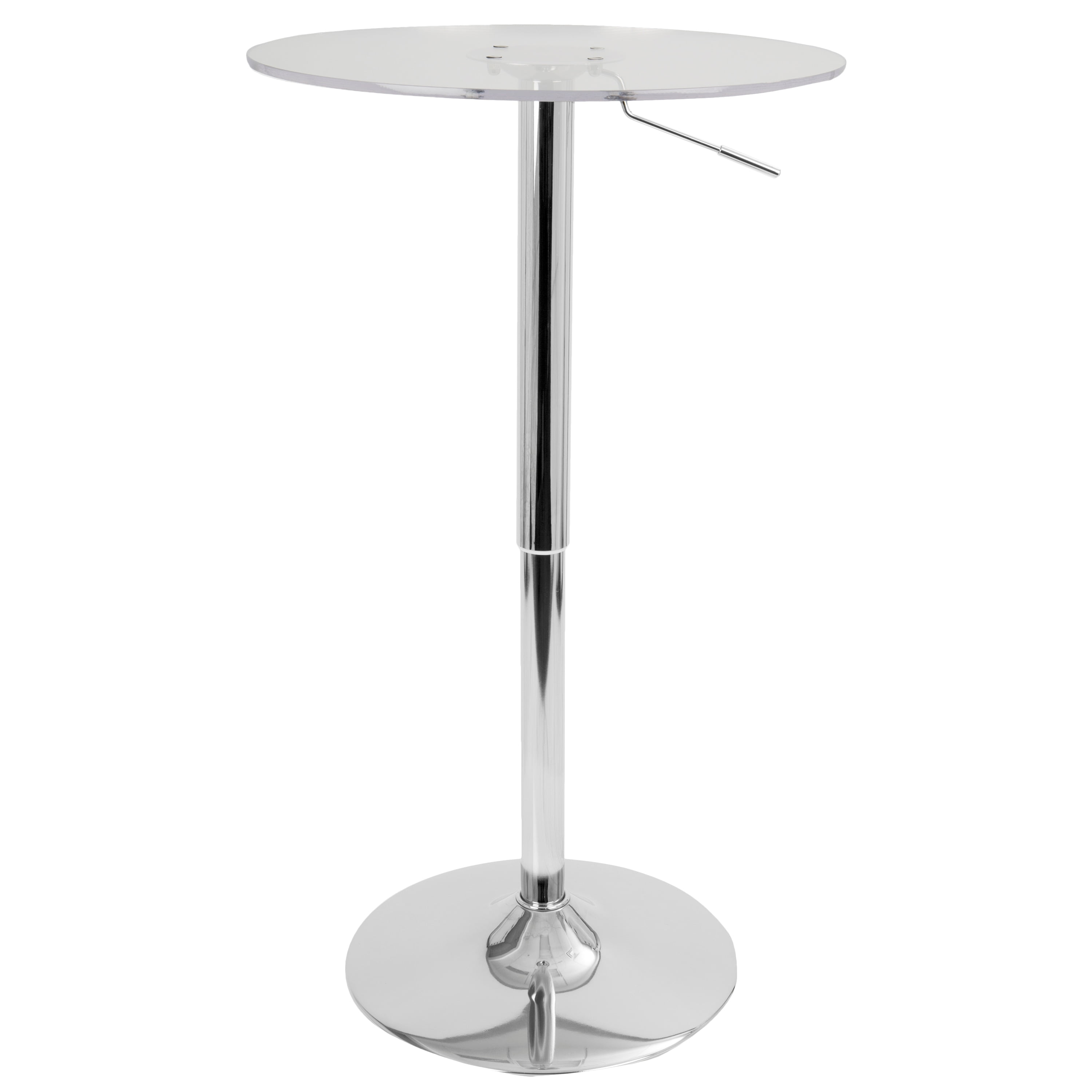 Furniture Modern Contemporary Adjustable Bar Table - Clear