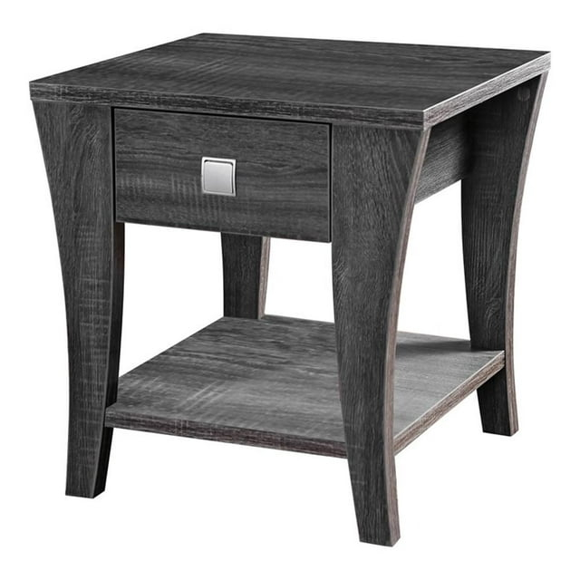 Furniture of America Ami Transitional Wood Storage End Table in Gray
