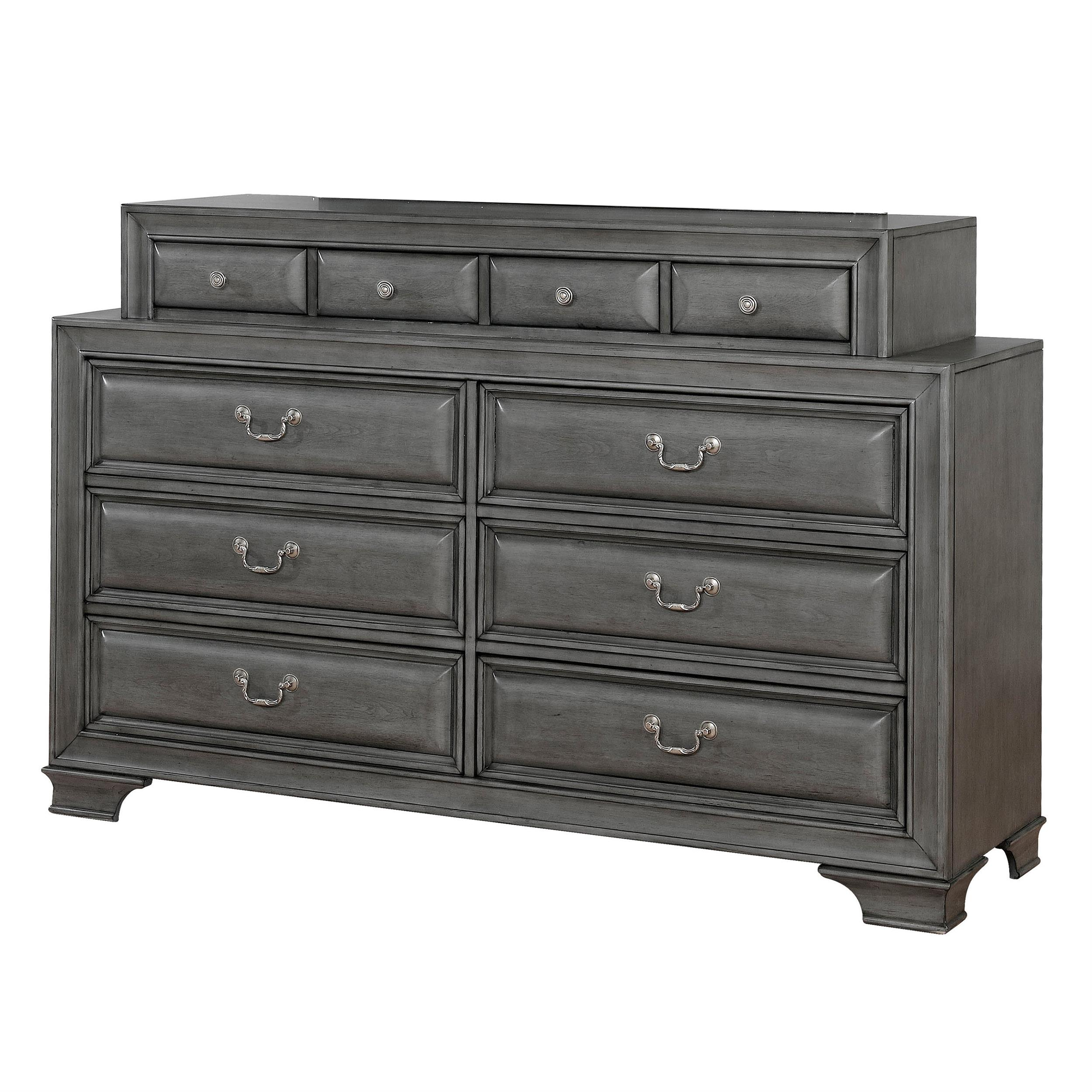 Furniture of America Bradford Wood 10-Drawer Double Dresser in Gray