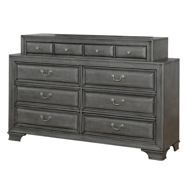 Furniture of America Bradford Wood 10-Drawer Double Dresser in Gray