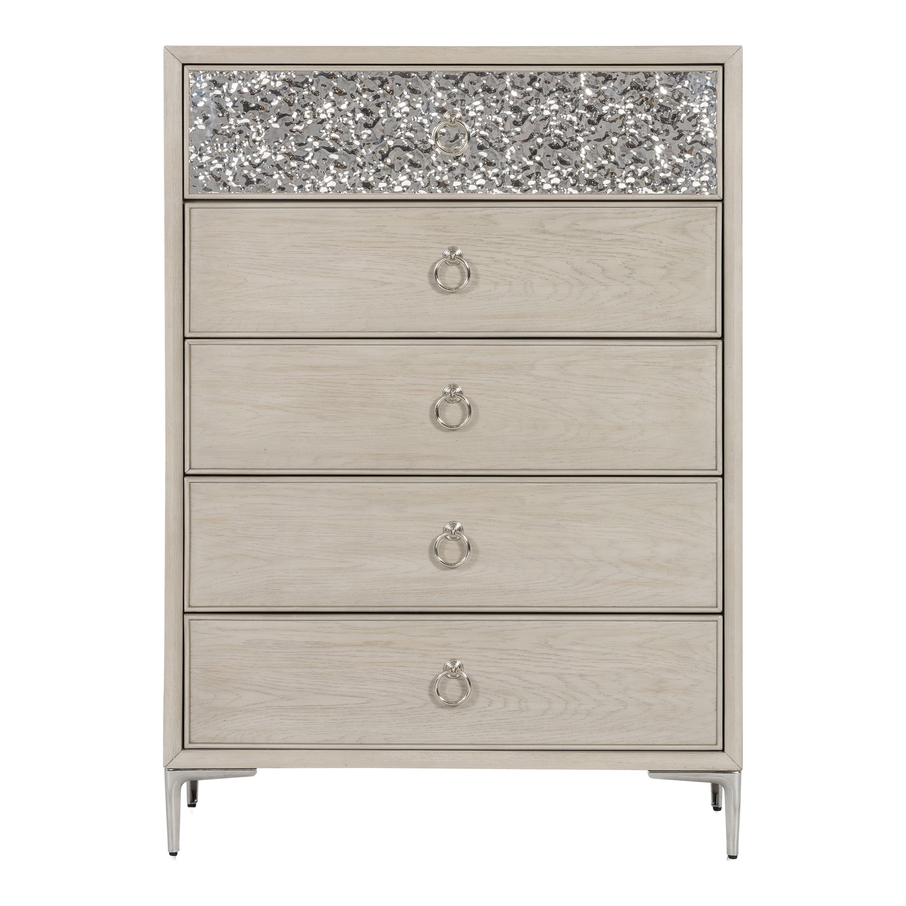 Furniture of America Brio 5-Drawer Solid Wood Adult Bedroom Chest Dresser, Natural Oak