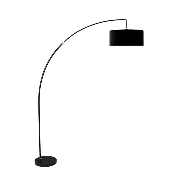 Furniture of America Cierra Contemporary Metal Extendable Neck Arched Shade Floor Lamp, Black