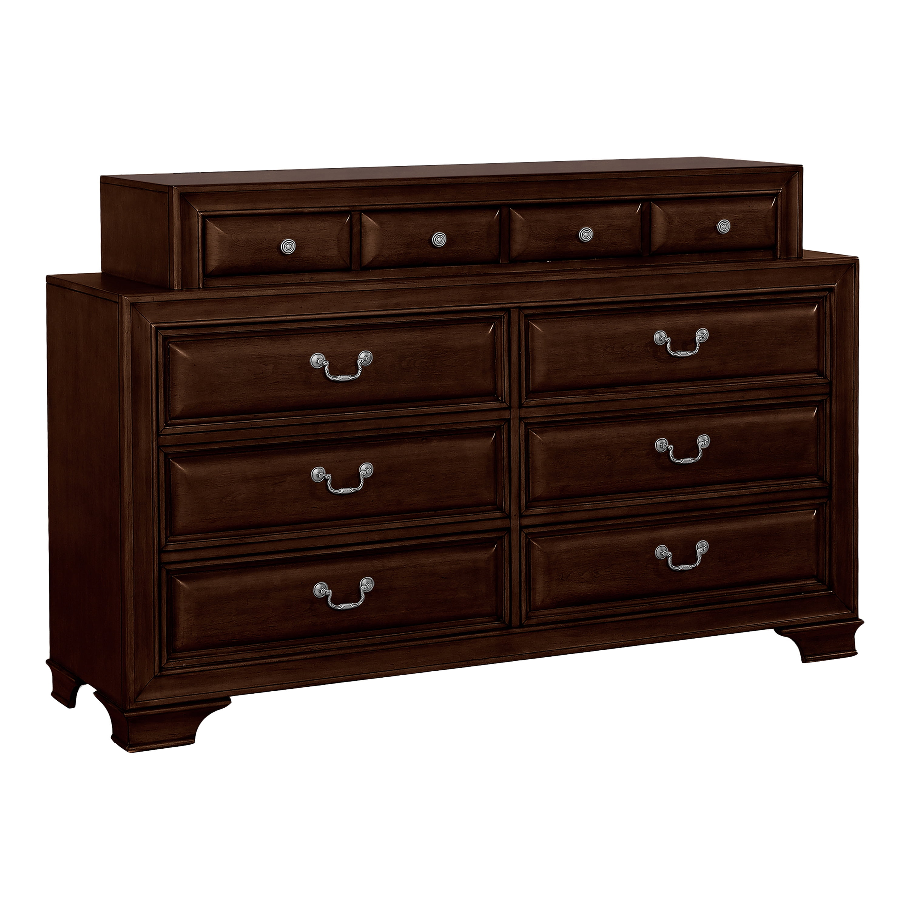 Furniture of America Damien Adult Transitional 10-Drawer Dresser, Brown Cherry