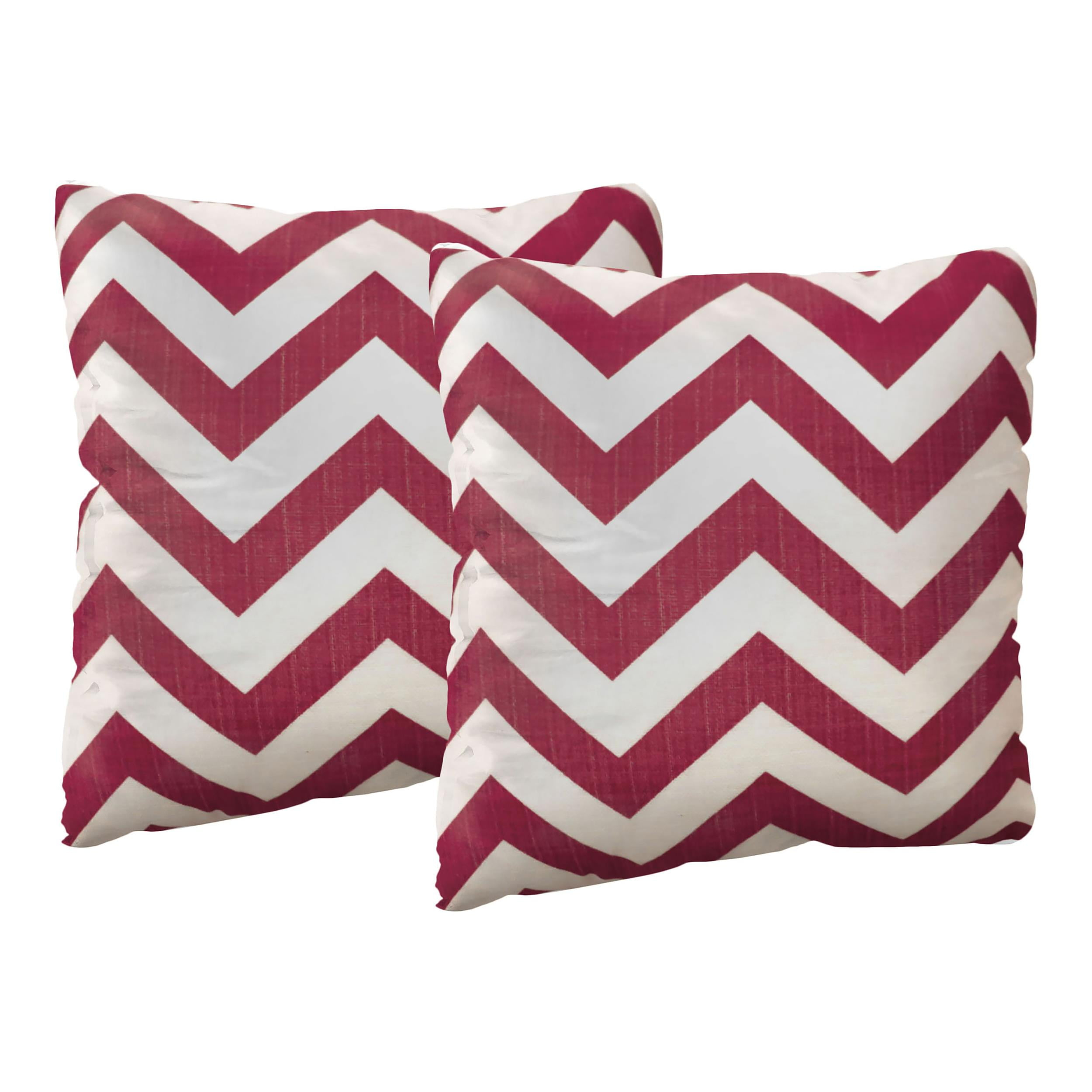 Furniture of America Dina Fabric Small Throw Pillow in Red Chevron (Set of 2)