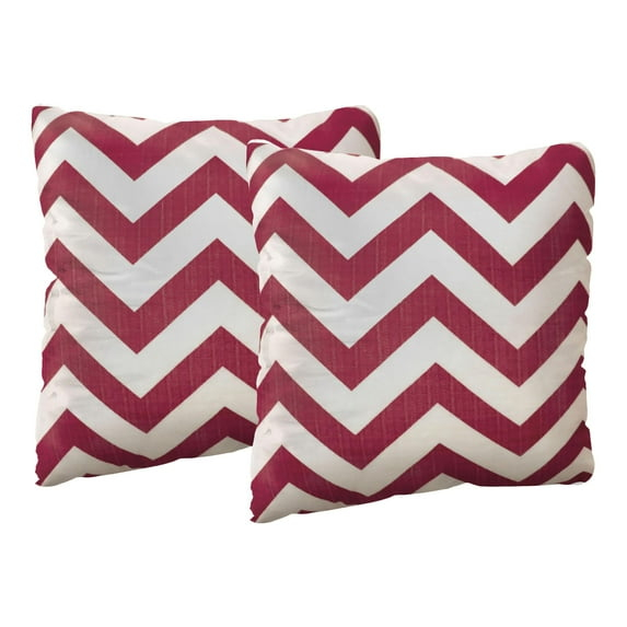 Furniture of America Dina Fabric Small Throw Pillow in Red Chevron (Set of 2)