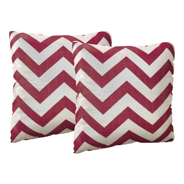 Furniture of America Dina Fabric Small Throw Pillow in Red Chevron (Set of 2)