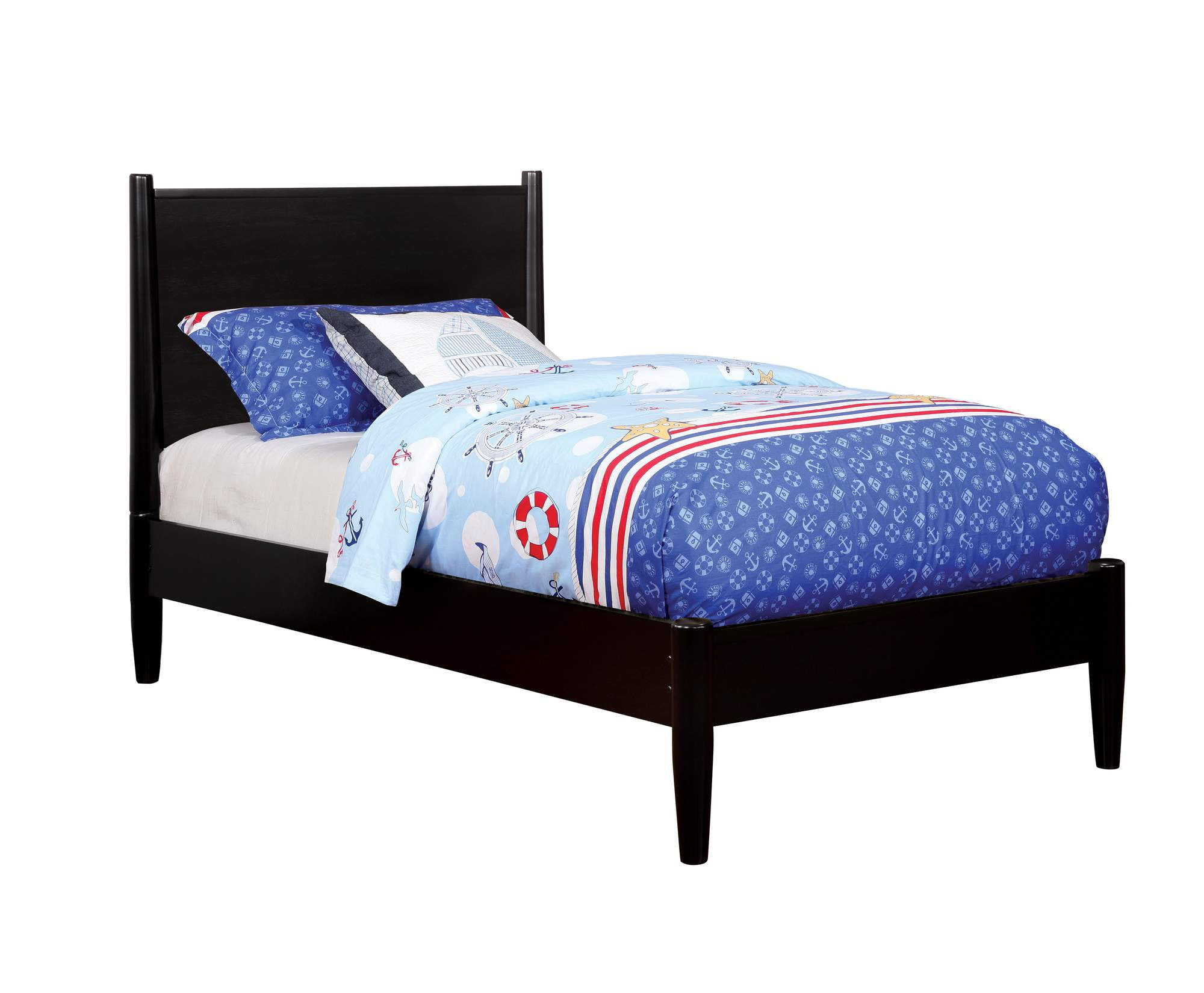 Furniture of America Farrah Wood Platform Bed, Black, Full