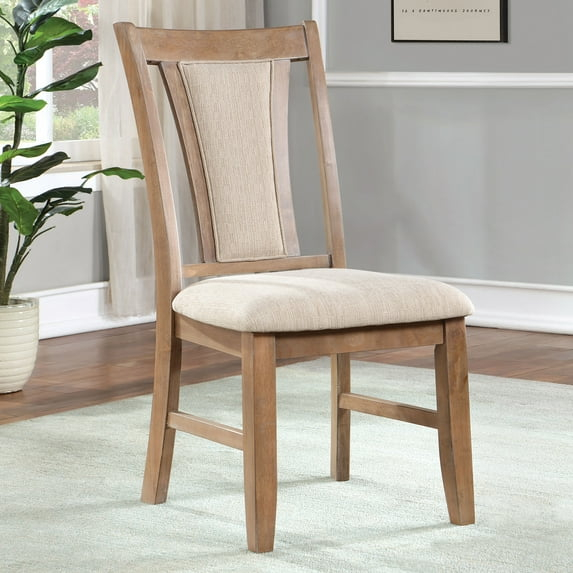Furniture of America Hadar Fabric Queen Anne Natural Tone and Beige Side Chairs (Set of 2)